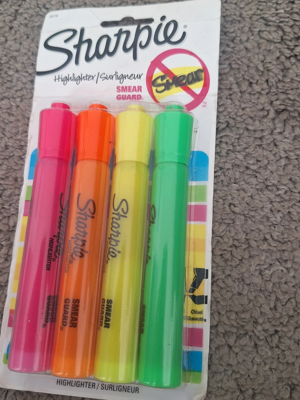 SHARPIE Pink, Orange, Yellow & Green Highlighter 4 Pack Brand New